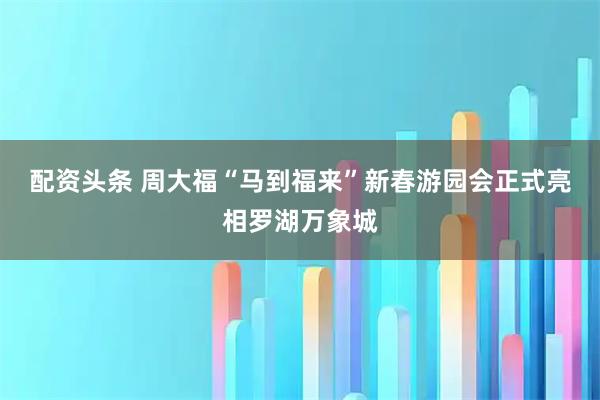 配资头条 周大福“马到福来”新春游园会正式亮相罗湖万象城